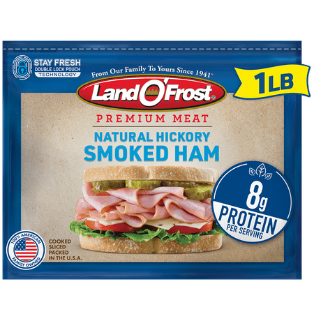 Land O' Frost Premium Pork, Smoked Ham, Deli Lunch Meat, 1 lb, Resealable Plastic Pouch