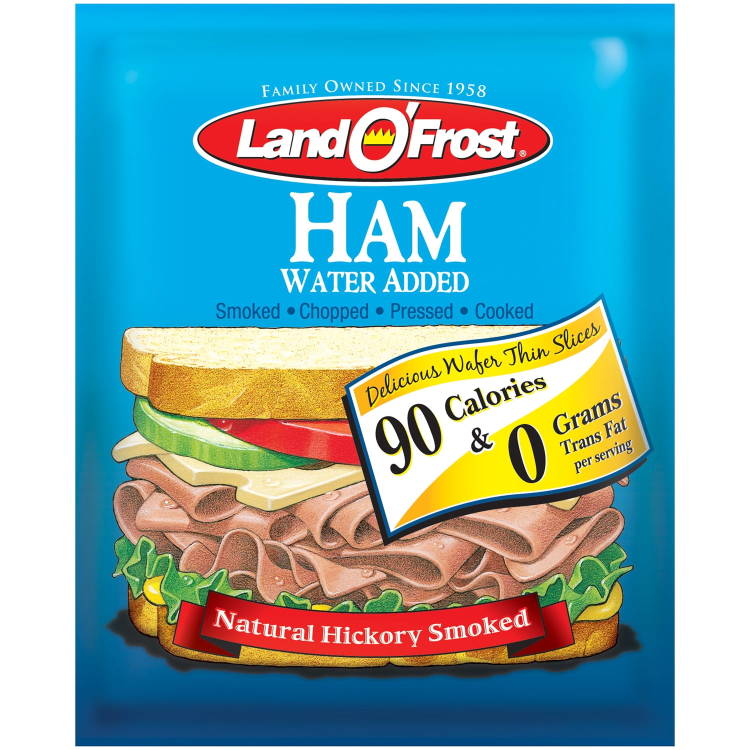 Land O'Frost Traditional Wafer Natural Hickory Smoked Ham Pack, 2 Oz
