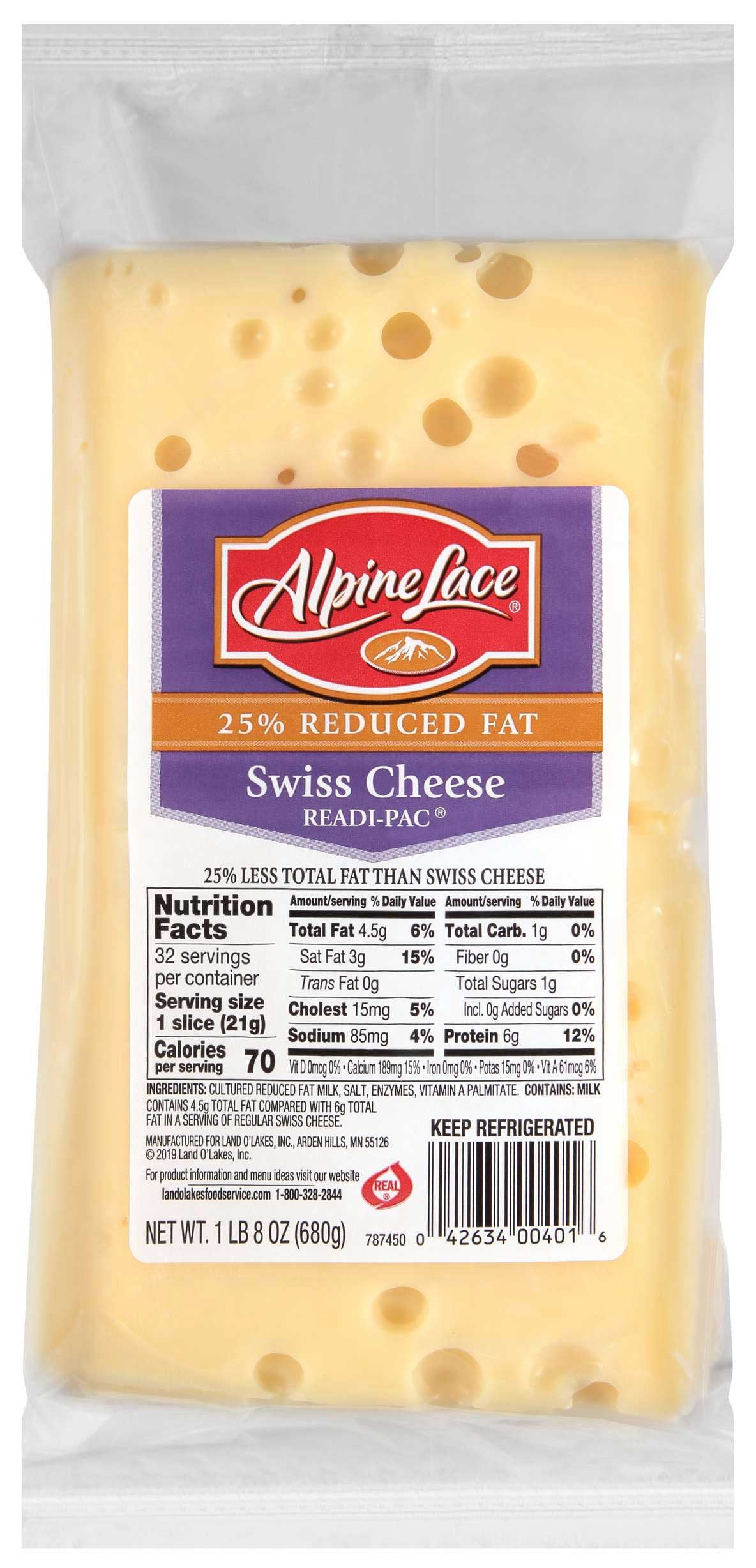 Land O Lakes Alpine Lace Readi-Pac Swiss Cheese Slice, 1.5