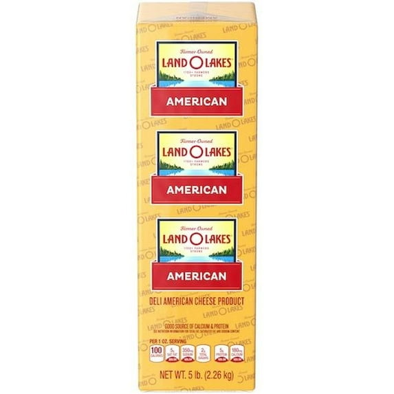 Land O Lakes American Yellow Deli American Cheese Product, 5 Pound -- 6 per case