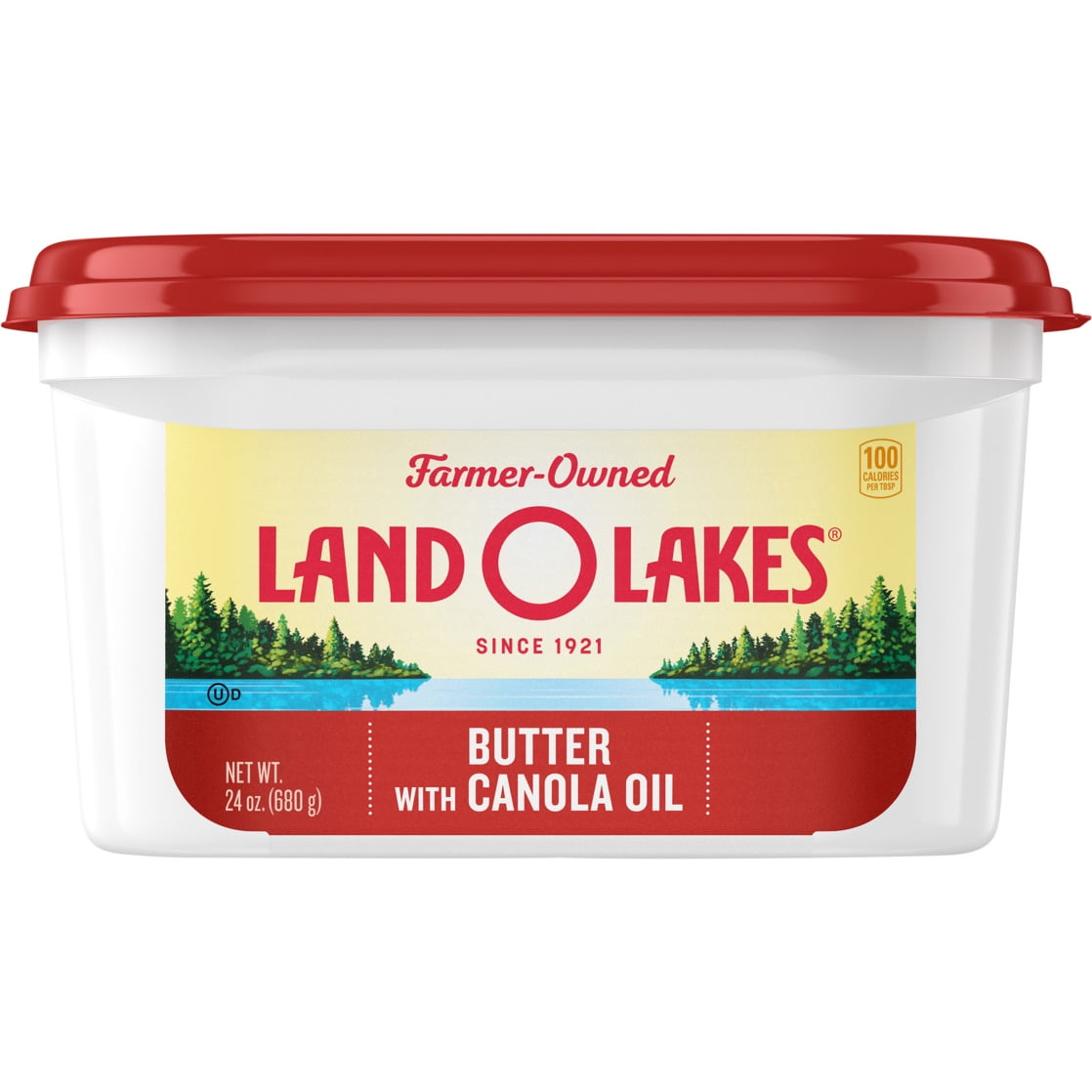 Land O Lakes Butter with Canola Oil, Spreadable, 24 oz Tub