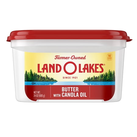 Land O Lakes Butter with Canola Oil, Spreadable, 24 oz Tub