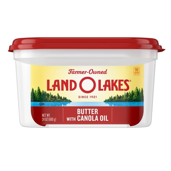 Land O Lakes Butter with Canola Oil, Spreadable, 24 oz Tub