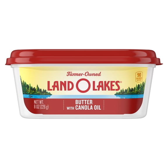 Land O Lakes Butter with Canola Oil, Spreadable, 8 oz Tub