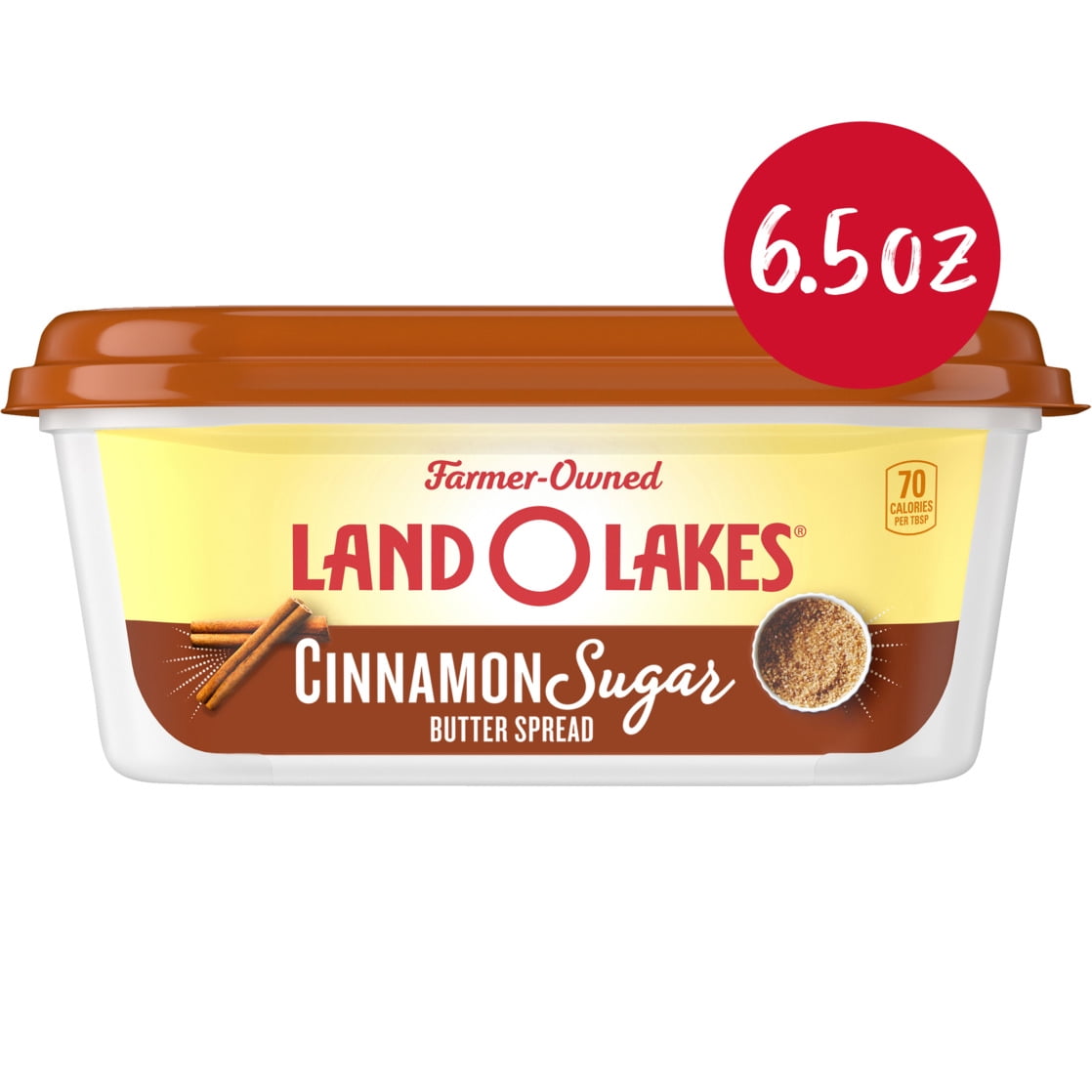 Land O Lakes Cinnamon Sugar Butter Spread, Spreadable, 6.5 oz Tub