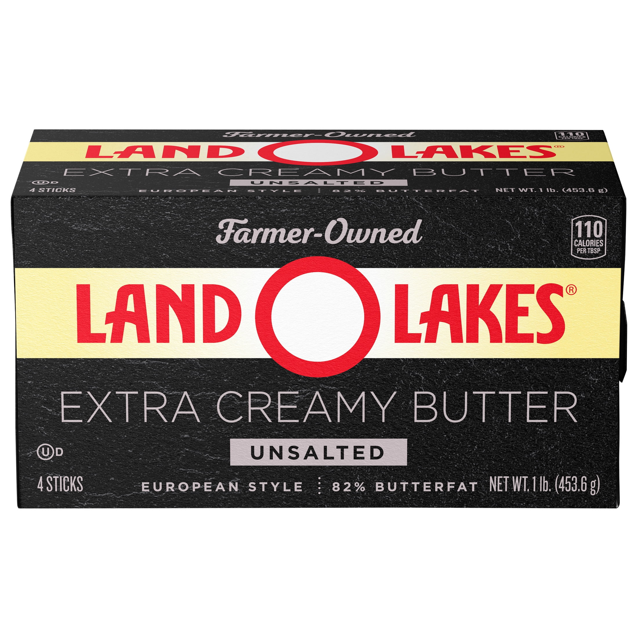 Land O Lakes Unsalted Extra Creamy Butter, European Style, 4 sticks, 1 lb pack