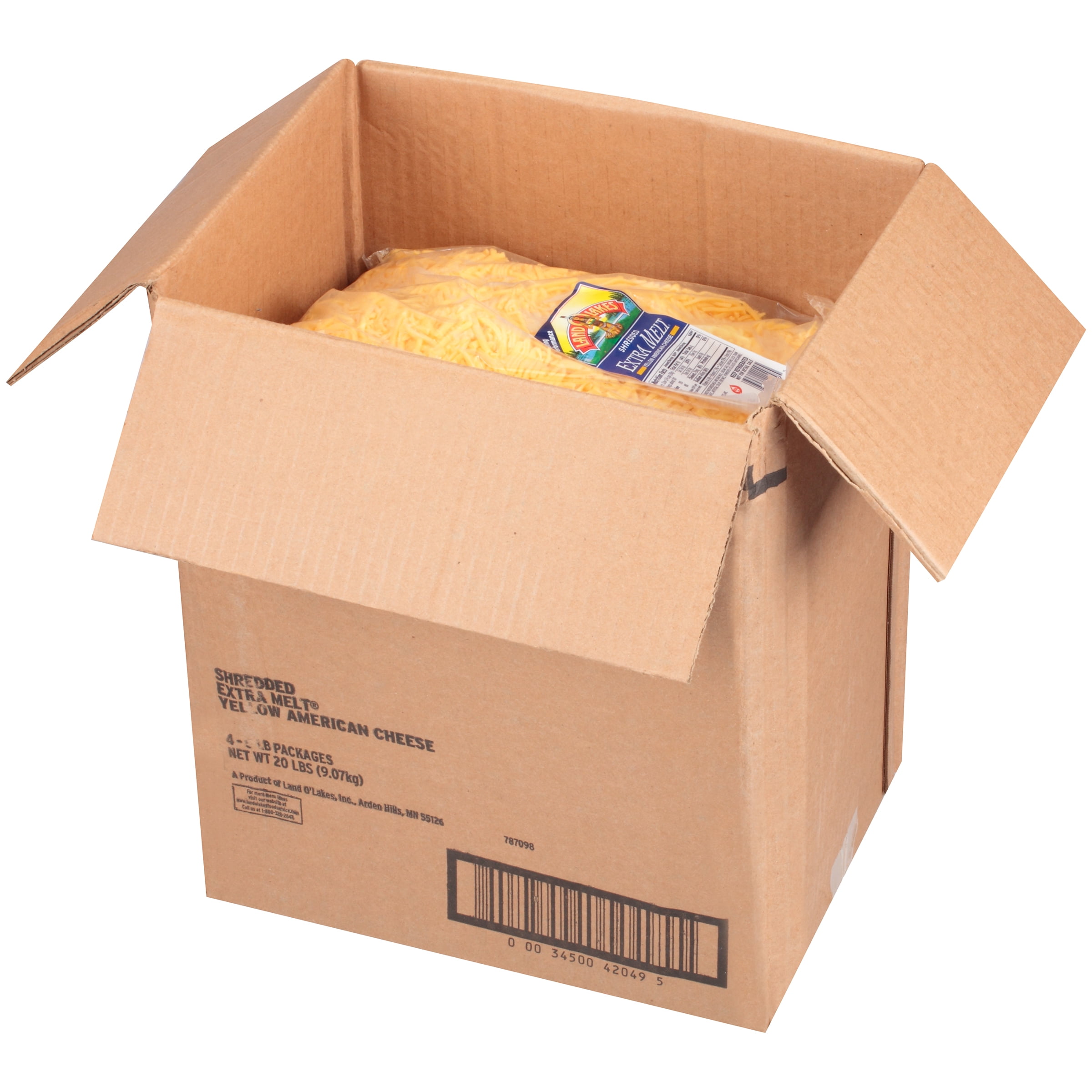 Land O Lakes Extra Melt Shredded Process Yellow American Cheese, 5