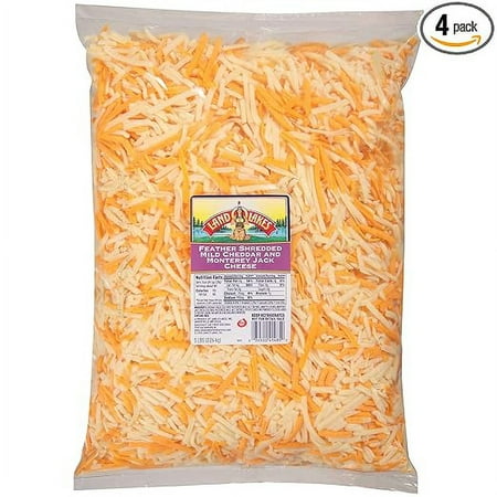 Land O Lakes Feather Shredded Mild Cheddar and Monterey Jack Cheese Blend, 5 Pound - 4 per case.