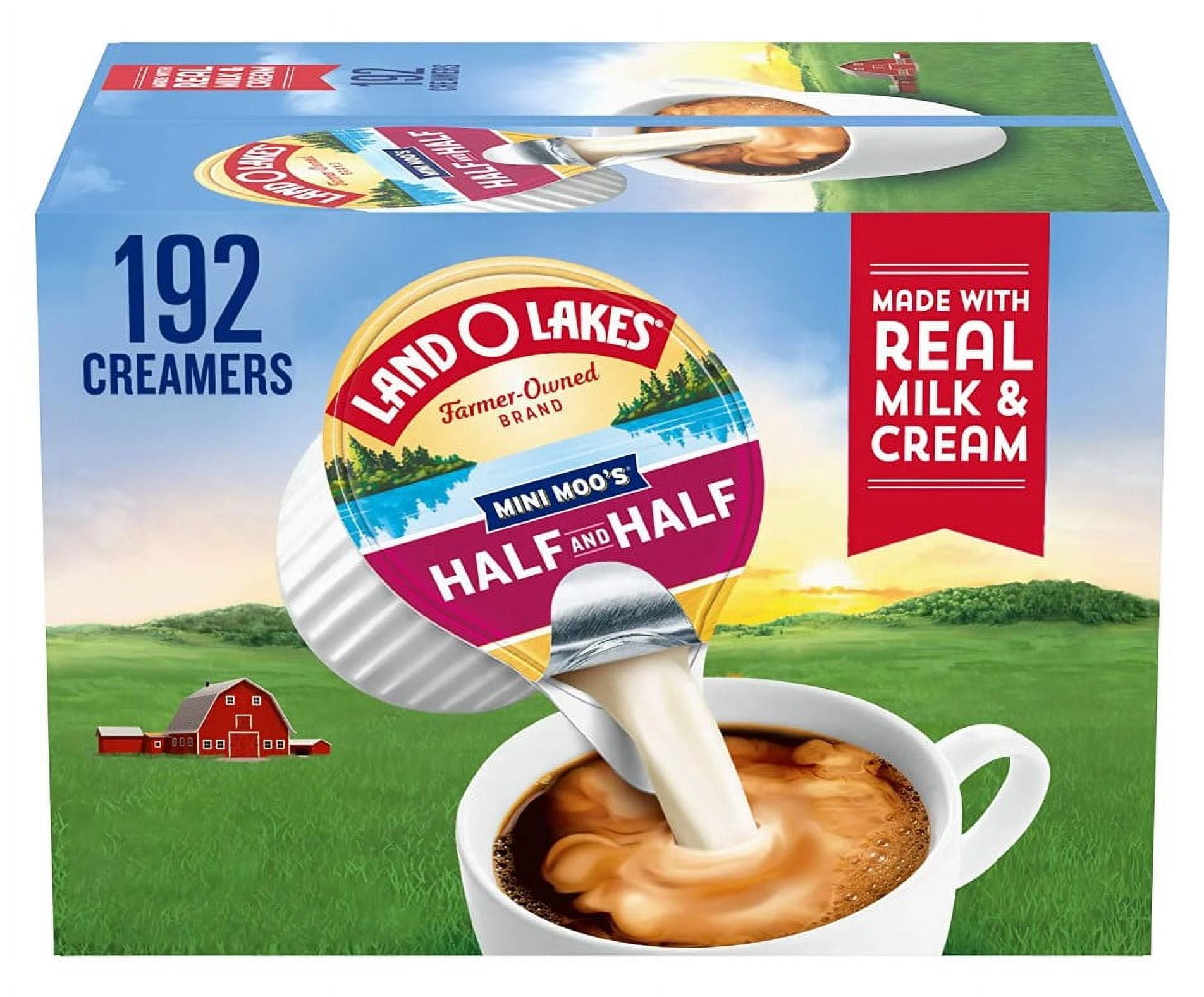 Land O Lakes Mini Moos Half & Half Creamer Singles, Shelf-Stable, 192 Count  Twin Pack