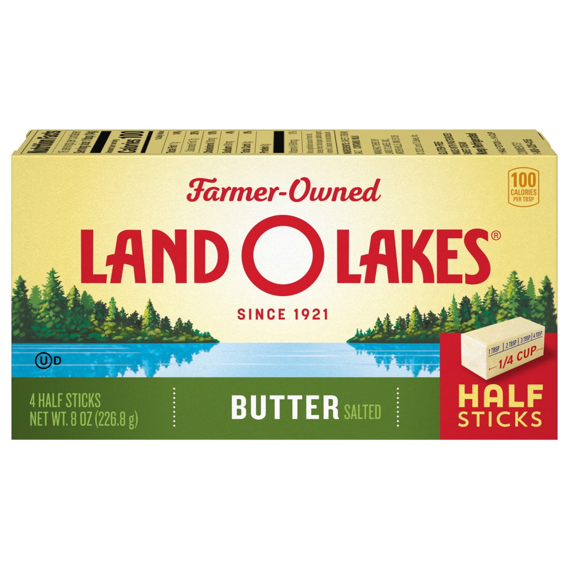 Land O Lakes Salted Butter in Half Sticks, 4 Half Sticks, 8 oz Pack