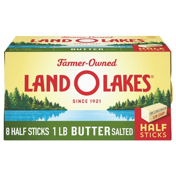 Land O Lakes Salted Butter in Half Sticks, 8 Half Sticks, 1 lb Pack