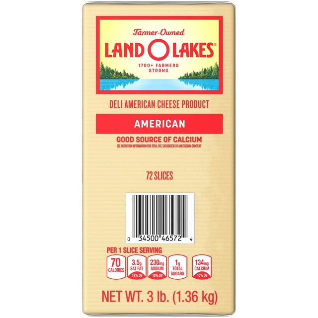 Land O Lakes Sliced White Deli American Cheese Product 48oz (Plastic