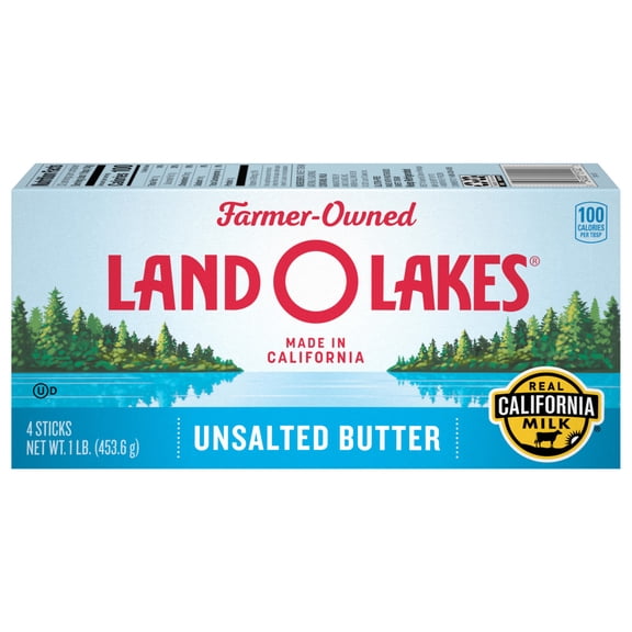 Land O Lakes Unsalted Stick Butter, 16 oz Box, 4 Sticks