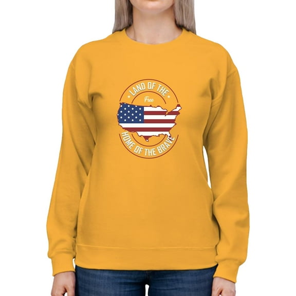 Land Of Free Home Of Brave Sweatshirt Women -Image by Shutterstock, Female 3X-Large