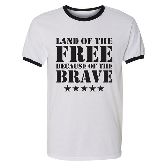 Land Of The Free Adult Short Sleeve Ringer T-shirt