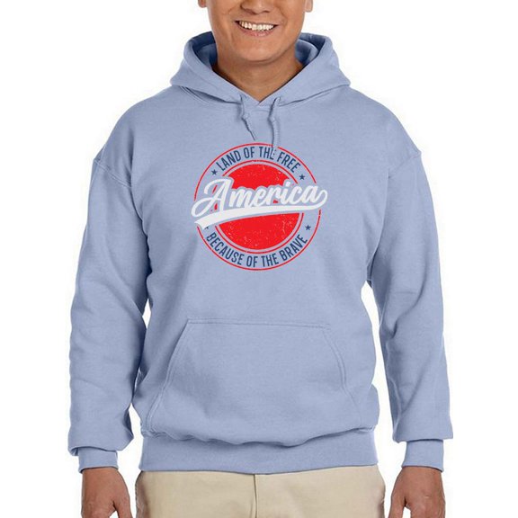 Land Of The Free America 4Th Hoodie Men -Image by Shutterstock, Male XX-Large