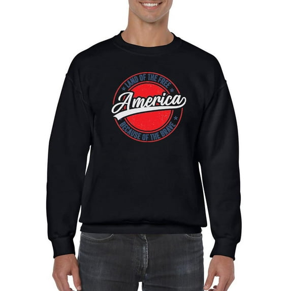 Land Of The Free America 4Th Sweatshirt Men -Image by Shutterstock, Male Medium