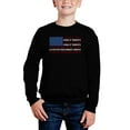 thumbnail image 1 of Land Of The Free American Flag - Boy's Word Art Crewneck Sweatshirt, 1 of 3