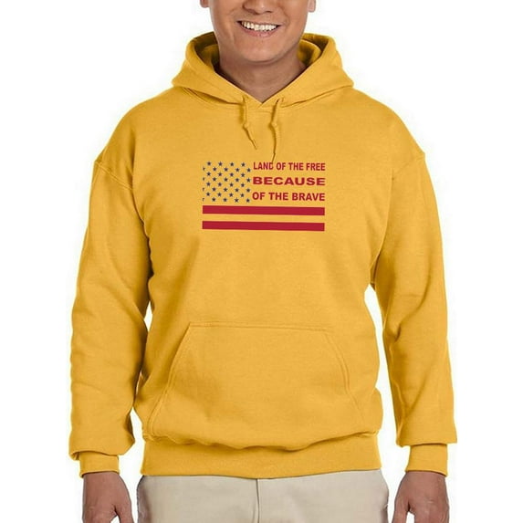 Land Of The Free Banner Hoodie Men -Image by Shutterstock, Male 4X-Large