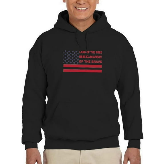 Land Of The Free Banner Hoodie Men -Image by Shutterstock, Male 4X-Large