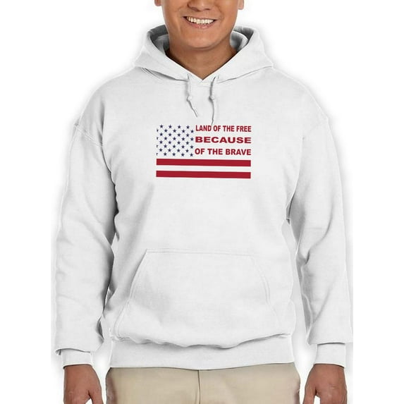 Land Of The Free Banner Hoodie Men -Image by Shutterstock, Male 4X-Large