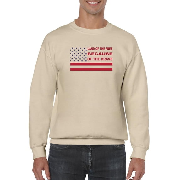 Land Of The Free Banner Sweatshirt Men -Image by Shutterstock, Male Medium