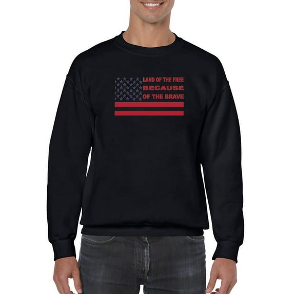 Land Of The Free Banner Sweatshirt Men -Image by Shutterstock, Male Medium
