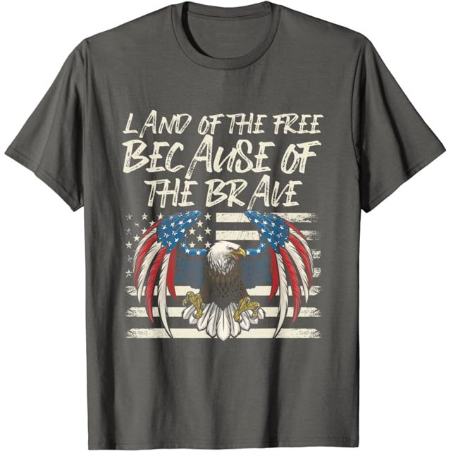 Land Of The Free Because Of Brave Eagle US Flag Memorial Day T-Shirt ...