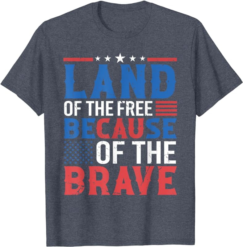 Land Of The Free Because Of Brave Eagle US Flag Memorial Day T-Shirt ...