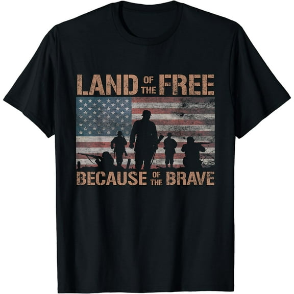 Land Of The Free Because Of The Brave American Flag T-Shirt