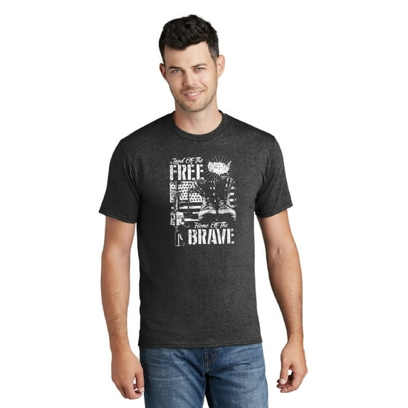 Land Of The Free Home Of The Brave Unisex Short Sleeve Soft Feel Veterans Day T-Shirt