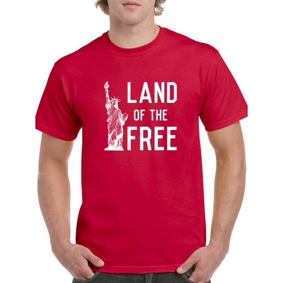 Land Of The Free Liberty Graphic Men Red T-Shirt, Male Small