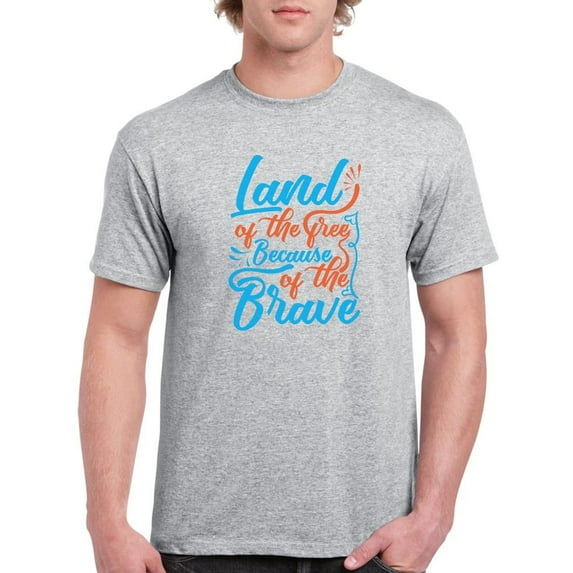 Land Of The Free Quote T-Shirt Men -Image by Shutterstock, Male 3X-Large
