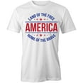 thumbnail image 1 of Land Of The Free T-Shirt | Patriotic American White Tee Gift, 1 of 5