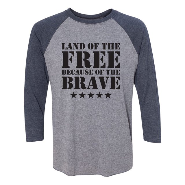 Land Of The Free Unisex 3/4 Sleeve Baseball Raglan Tee