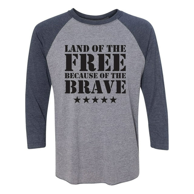Land Of The Free Unisex 3/4 Sleeve Baseball Raglan Tee