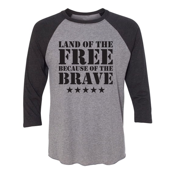 Land Of The Free Unisex 3/4 Sleeve Baseball Raglan Tee