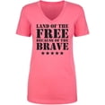 thumbnail image 1 of Land Of The Free Womens V-Neck T-Shirt, 1 of 2
