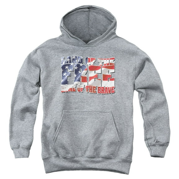 - Land Of The Free - Youth Hooded Sweatshirt - X-Large