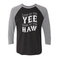 thumbnail image 1 of Land Of The Yee Home Of The Haw Unisex 3/4 Sleeve Baseball Raglan Tee, 1 of 3