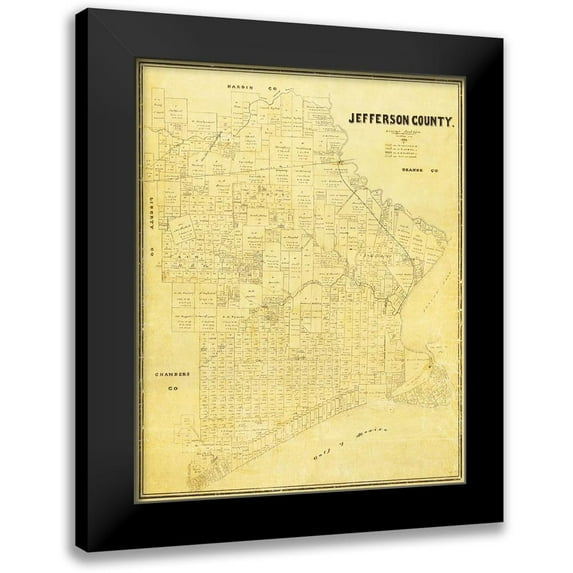 Land Office 15x18 Black Modern Framed Museum Art Print Titled - Jefferson Texas Landowner - Land Office 1882