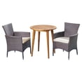 thumbnail image 1 of Land Outdoor 3 Piece Wood and Wicker Bistro Set, 1 of 13