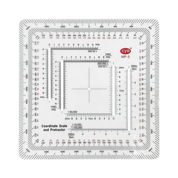 Land Protractor Coordinate Scale Protractor Reading and Land Tool Coordinate for Drawing Architecture