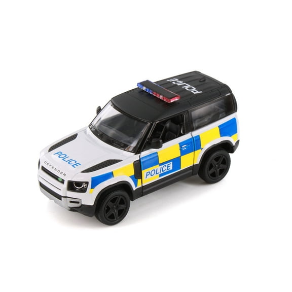 Land Rover Defender 90 Police Edition, White - Kinsmart 5428DP - 1/36 Scale Diecast Model Car