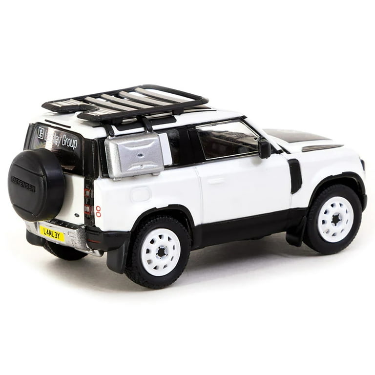Land Rover Defender 90 White Metallic with Roof Rack Land Rover Defender 90 White Metallic with Roof Rack