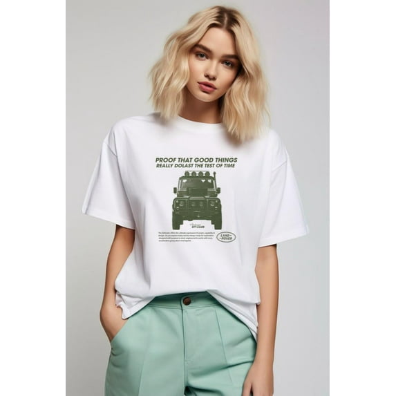 Land Rover Defender Vintage Car Enthusiast Graphic T-Shirt, for men & women, up to size 5XL.