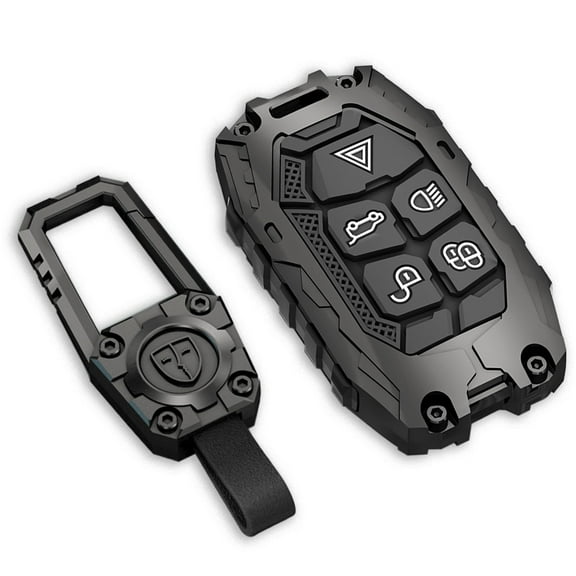 for Land Rover Zinc Alloy Key Fob Cover,Keychain,Full Protection Car Key Case for Velar Evoque Sport Discovery 5 Jaguar Smart Remote Keyless Keyshell Accessories
