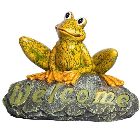 Land & Sea  Hoppy the Frog Welcome Stone, Green