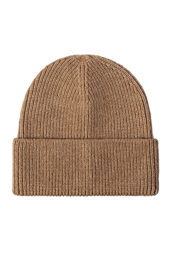 Land Snow Cold Protection Beanie Soft Flat Flexible Smooth Cool Cuffed Comfort Biking Hiking Cap Hat Unisex - Coffee