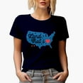 thumbnail image 1 of Land That I Love, USA Map, 4th of July Art Merch Gift, Navy Blue T-Shirt, Large, 1 of 5